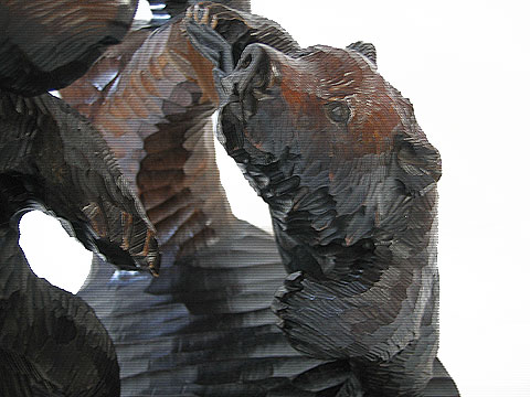 熊親子三頭 上山作 [トミヤ郷土民芸]