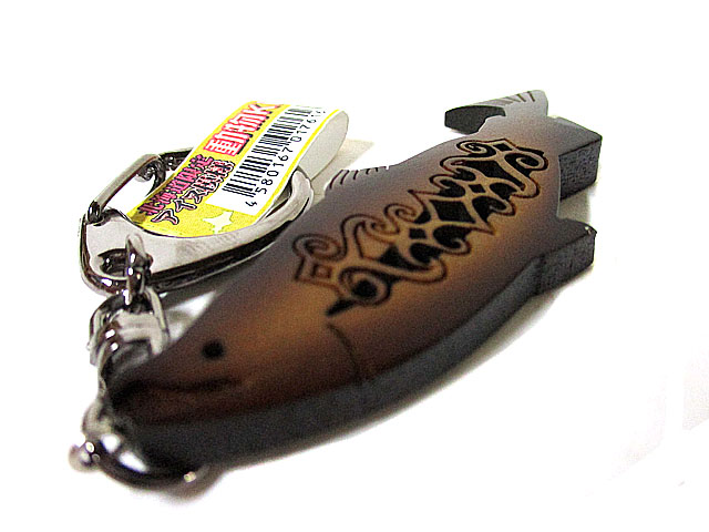 レトロ 木彫レリーフ 壁掛け 鮭 カムイチェップ 北海道 アイヌ彫