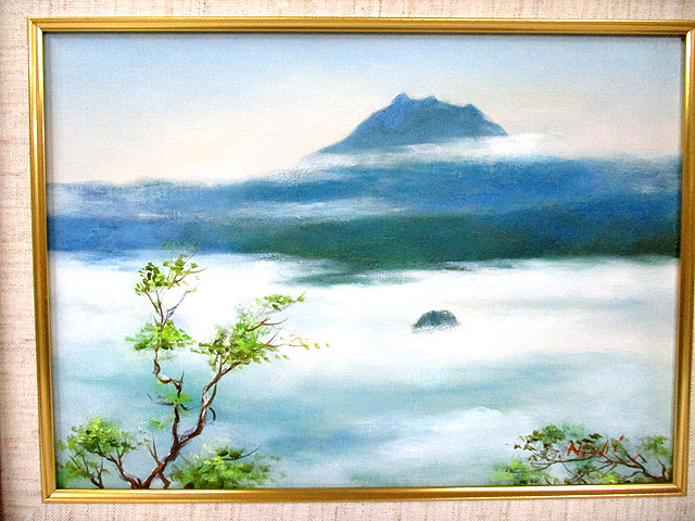 雲海の摩周湖 Ｆ4版西 俊一画 [トミヤ郷土民芸]