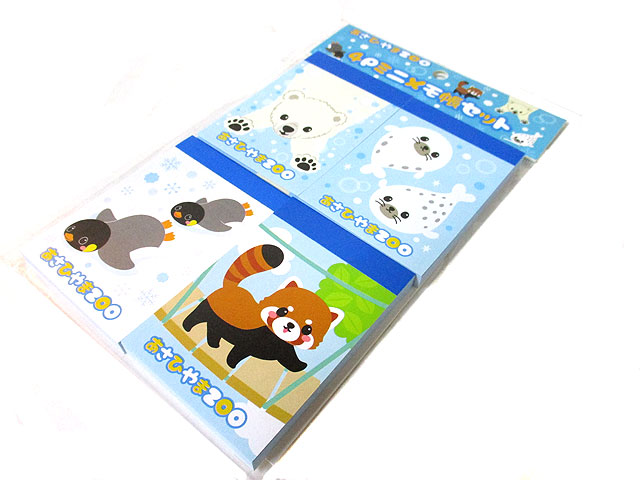 あさひやまZOO ミニメモ帳4個セット [トミヤ郷土民芸]