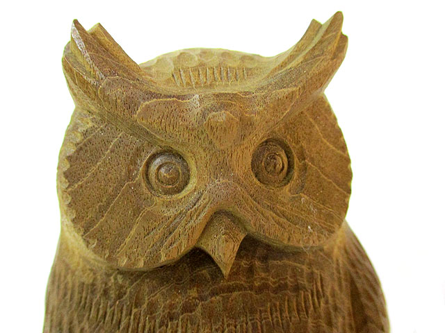 旭川トミヤ郷土民芸 木彫り 蝦夷シマフクロウ「つがい」 エゾシマフクロウ翔き 特大 [トミヤ郷土民芸]