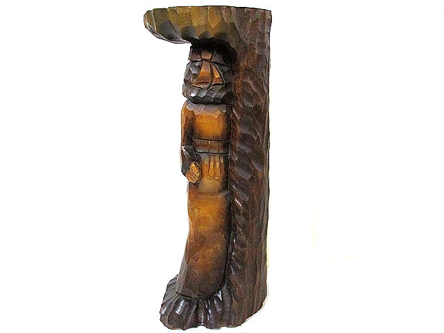 木彫り　メノコ 木彫り 置台 立メノコ [トミヤ郷土民芸]